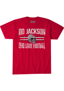 Bo Jackson Ohio State Buckeyes Red Helmet Hero Short Sleeve Fashion Player T Shirt