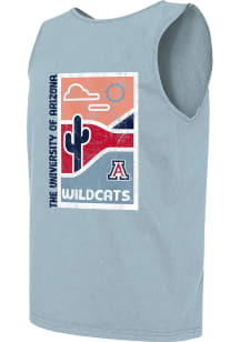 Arizona Wildcats Mens Light Blue Minimal Desert Short Sleeve Tank Top