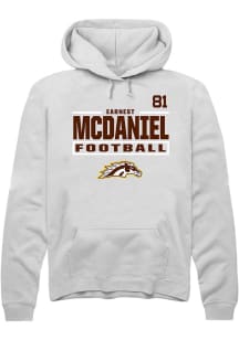 Earnest McDaniel Western Michigan Broncos Mens White Football NIL Stacked Box Player Hood