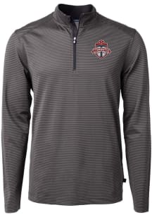 Cutter and Buck Toronto FC Mens Black Virtue Eco Pique Stripe Big and Tall Qtr Zip