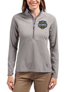 Cutter and Buck Michigan Wolverines Womens Anthracite 2026 MBB Champions Adapt Eco Qtr Zip Pullove..
