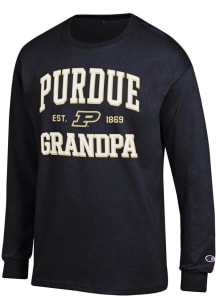 Champion Purdue Boilermakers Black Est. Date Grandpa Jersey Long Sleeve T Shirt