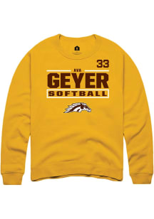 Ava Geyer Western Michigan Broncos Mens Gold NIL Stacked Box Player Crew