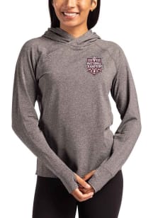 Cutter and Buck Indiana Hoosiers Womens Black 2025 CFP National Champions Adapt Knit Hood Hooded S..