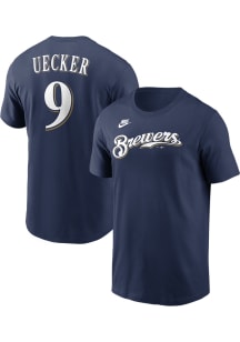 Bob Uecker Milwaukee Brewers Navy Blue Cooperstown Short Sleeve Player T Shirt