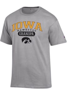 Champion Iowa Hawkeyes Grey Pill Box Grandpa Jersey Short Sleeve T Shirt