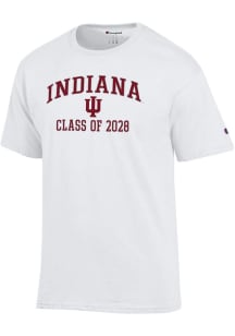 Champion Indiana Hoosiers White Font Class of 2028 Jersey Short Sleeve T Shirt