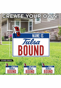 Tulsa Golden Hurricane Personalized School Bound Yard Sign - White