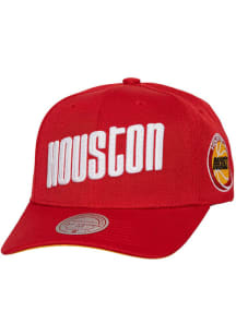 Mitchell and Ness Houston Rockets Chain Gang Pro Snap Adjustable Hat - Red