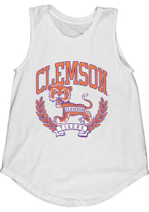 Clemson Tigers Womens White Muscle Tank Top