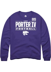 Larry  Porter IV K-State Wildcats Mens Purple Football NIL Stacked Box Player Crew