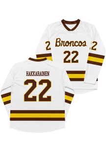 Campus Ink Iiro Hakkarainen Western Michigan Broncos Mens White NIL Hockey Jersey