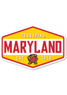 Maryland Terrapins 3.5" Badge Rugged Stickers - Red
