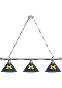 Michigan Wolverines 3 Shade Silver Billiard Lamp