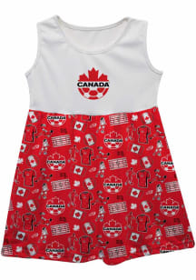 Vive La Fete Canada National Team Toddler White Maddie Short Sleeve Dress