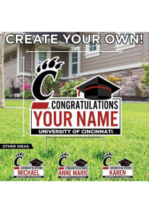 Cincinnati Bearcats Personalized Congratulations Grad Yard Sign - White
