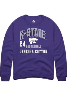 Jenessa Cotton K-State Wildcats Mens Purple NIL Arch Logo Player Crew