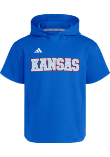 Adidas Kansas Jayhawks Blue Dugout Short Sleeve Hoods