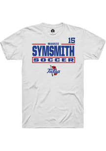 Maggie SymSmith Tulsa Golden Hurricane White NIL Stacked Box Short Sleeve Player T Shirt
