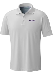 Columbia K-State Wildcats Mens White Heat Seal Low Drag Offshore Short Sleeve Polo
