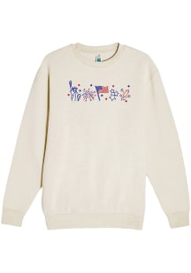 Americana Womens Beige USA Icons Crew Sweatshirt