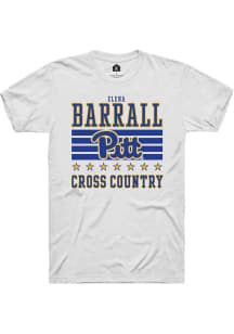 Elena Barrall Pitt Panthers White NIL Striped Short Sleeve Player T Shirt