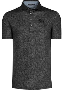 Greyson George Mason University Mens Black Den of Thieves Blackout Short Sleeve Fashion Polo