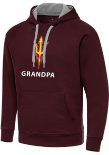 Antigua Arizona State Sun Devils Mens Maroon Grandpa Victory Long Sleeve Hoodie