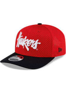 New Era Nebraska Cornhuskers Jersey Mesh 9SEVENTY Stretch Snap Adjustable Hat - Red
