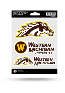 Western Michigan Broncos Triple Spirit Auto Decal - Brown