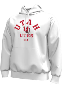 Under Armour Utah Utes Mens White Number One Design Long Sleeve Hoodie