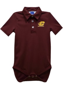 Vive La Fete Central Michigan Chippewas Baby Maroon Team Short Sleeve One Piece Polo