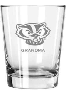 Wisconsin Badgers Grandma 15oz Rock Glass - White