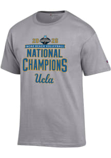 Champion UCLA Bruins Grey W Beach VB National Champions 2026 Jersey Short Sleeve T Shirt