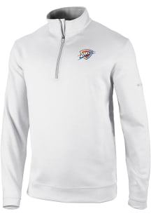 Columbia Oklahoma City Thunder Mens White Wickham Hills Long Sleeve Qtr Zip Pullover