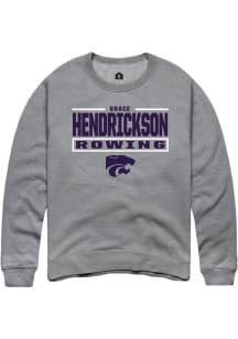Grace Hendrickson K-State Wildcats Mens Graphite NIL Stacked Box Player Crew