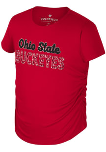 Colosseum Ohio State Buckeyes Girls Red Bree Short Sleeve Fashion T-Shirt