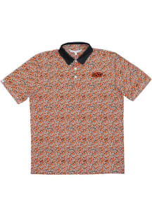 Oklahoma State Cowboys Mens Orange Poppies Short Sleeve Fashion Polo
