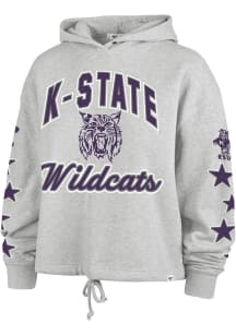 47 K-State Wildcats Womens Ash Starry Eyed Hooded Sweatshirt
