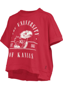 Pressbox Kansas Jayhawks Womens Red Sloane Short Sleeve T-Shirt