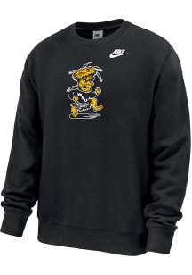 Nike Wichita State Shockers Mens Black Vault Logo Club Fleece Long Sleeve Crew Sweatshirt