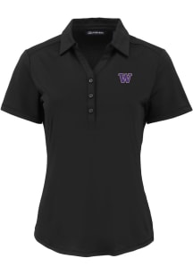 Cutter and Buck Washington Huskies Womens Black Forge Eco Polo Short Sleeve Polo Shirt