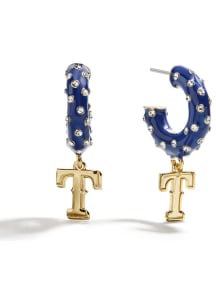 Texas Rangers Charm Enamel Huggie Womens Earrings