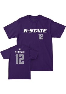 Serious Stinyard K-State Wildcats Purple NIL Sideline Short Sleeve Player T Shirt