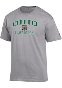 Champion Ohio Bobcats Grey Primary Class of 2028 Jersey Short Sleeve T Shirt