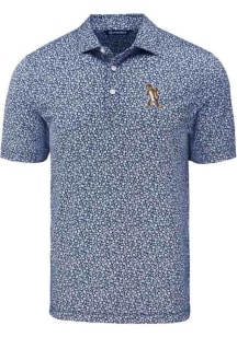 Cutter and Buck Auburn Tigers Mens Navy Blue Flora Original Aubie Short Sleeve Polo