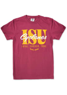 Bozz Prints Iowa State Cyclones Cardinal Layred Name Short Sleeve T Shirt