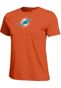 Champion Miami Dolphins Womens Orange Core Short Sleeve T-Shirt