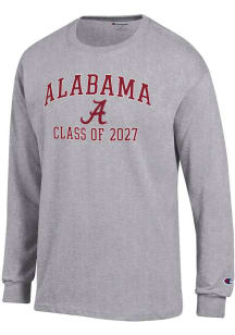 Champion Alabama Crimson Tide Grey Font Class of 2027 Jersey Long Sleeve T Shirt