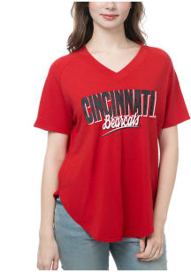 Cincinnati Bearcats Womens Red Donna Short Sleeve T-Shirt